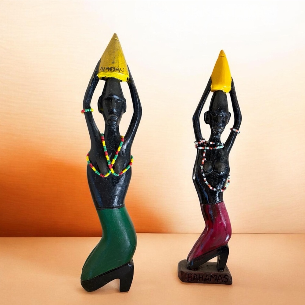 Colorful African home decor Figurines set 2